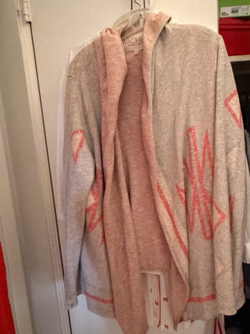 Rachel Roy  Aztec Hooded Open Cardigan M